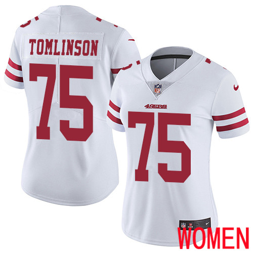 San Francisco 49ers Limited White Women Laken Tomlinson Road NFL Jersey 75 Vapor Untouchable
